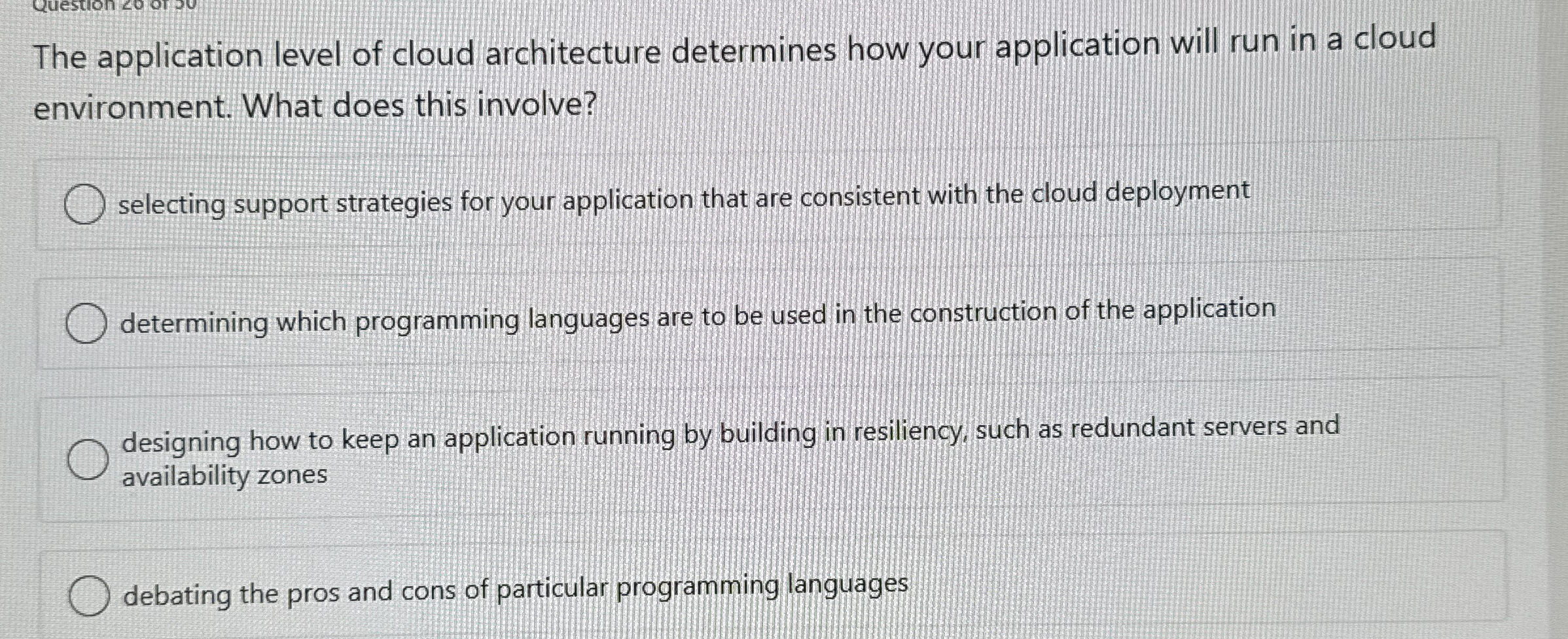 The application level of cloud architecture