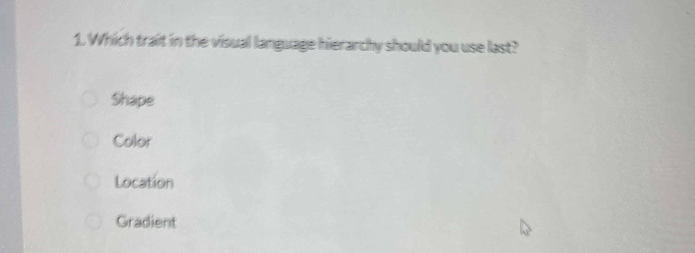 Which trait in the visual language hierarchy