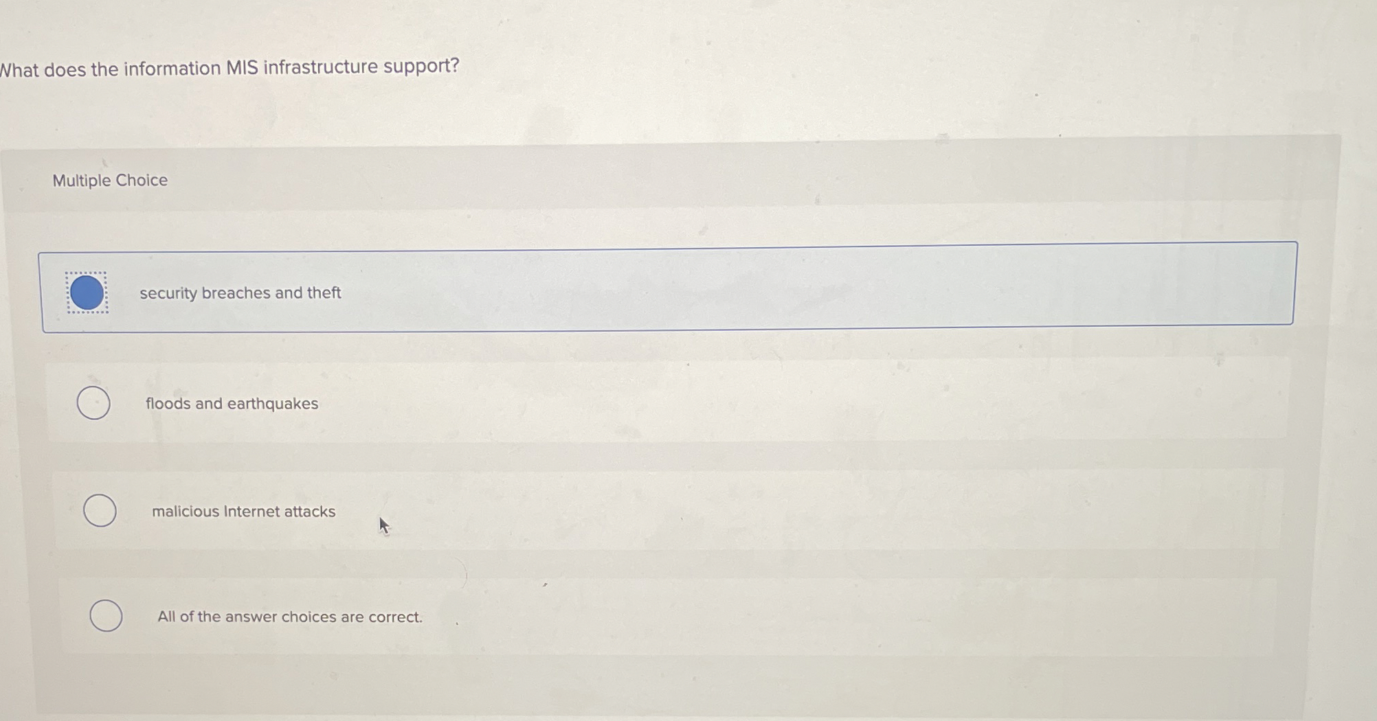 What does the information MIS infrastructure