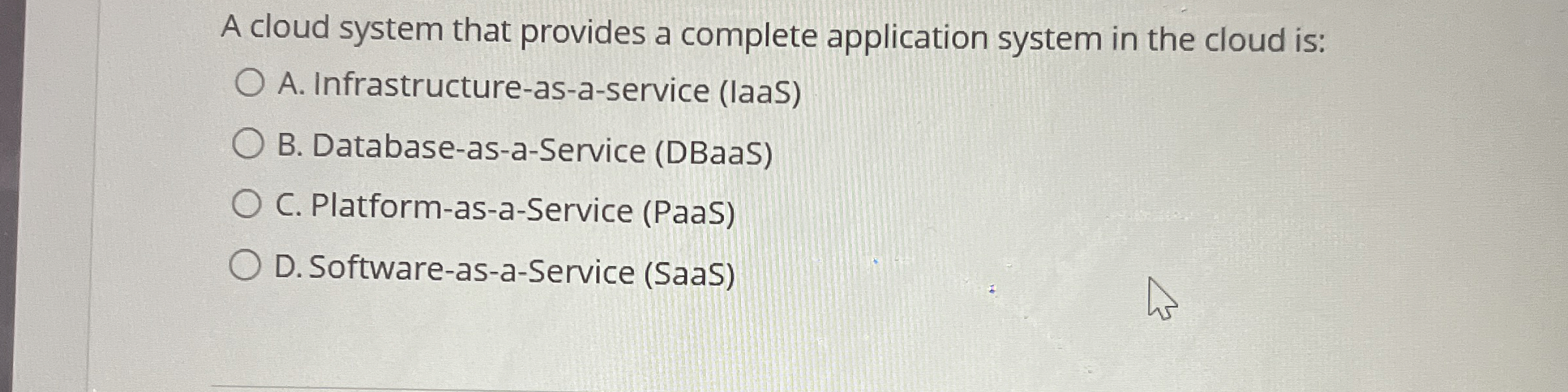 A cloud system that provides a complete