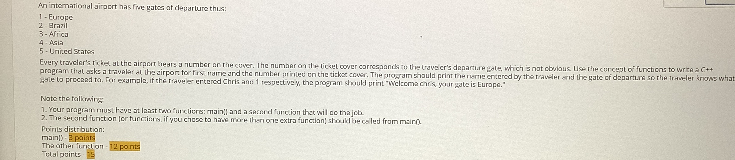 An international airport has five gates of