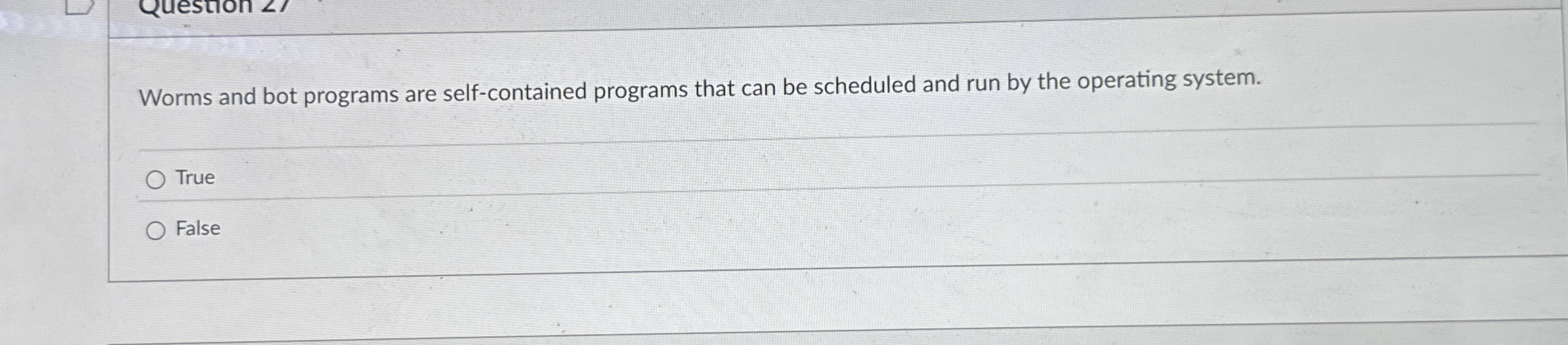 Worms and bot programs are self - contained