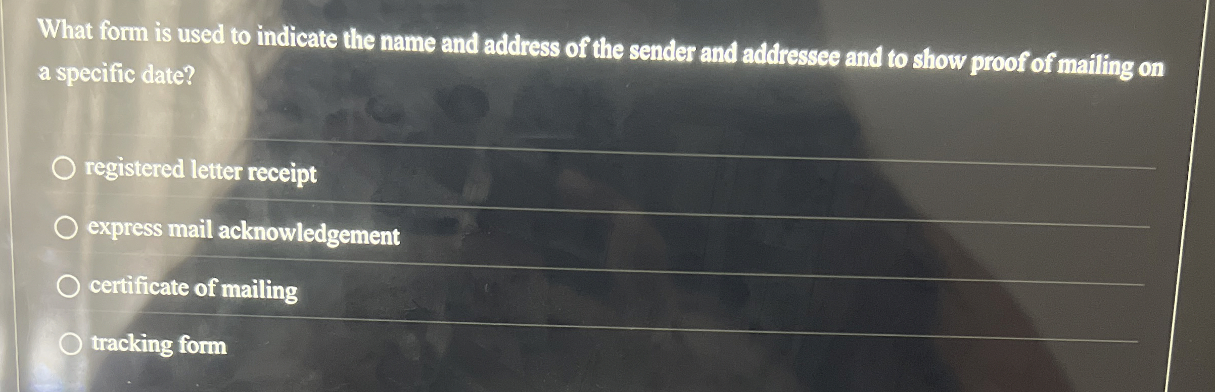 What form is used to indicate the name and