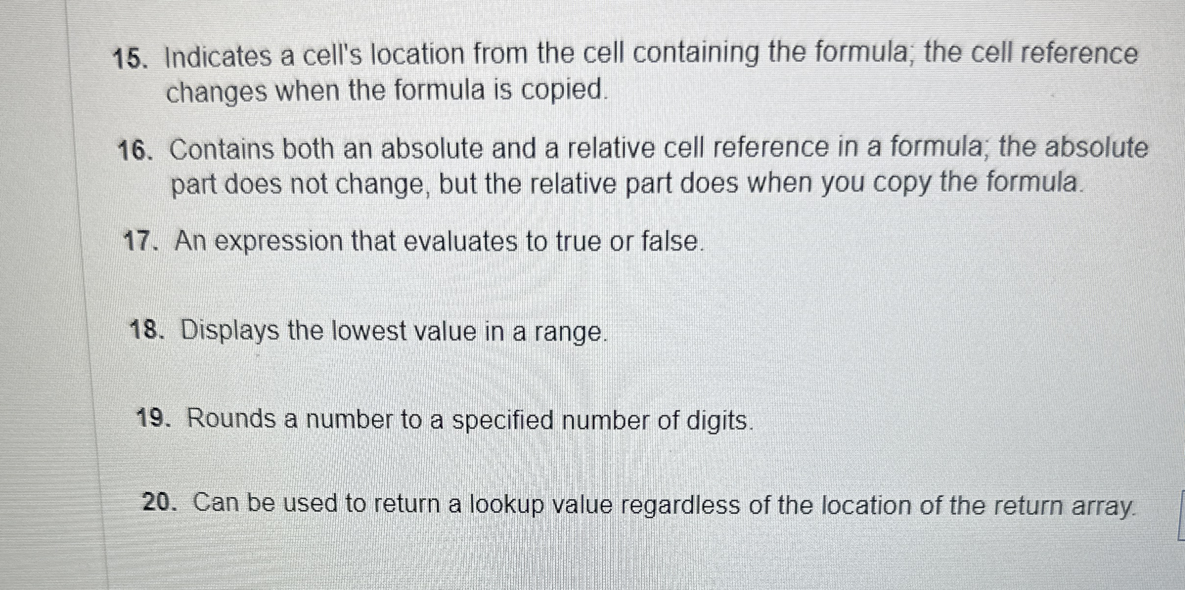 Indicates a cell's location from the cell