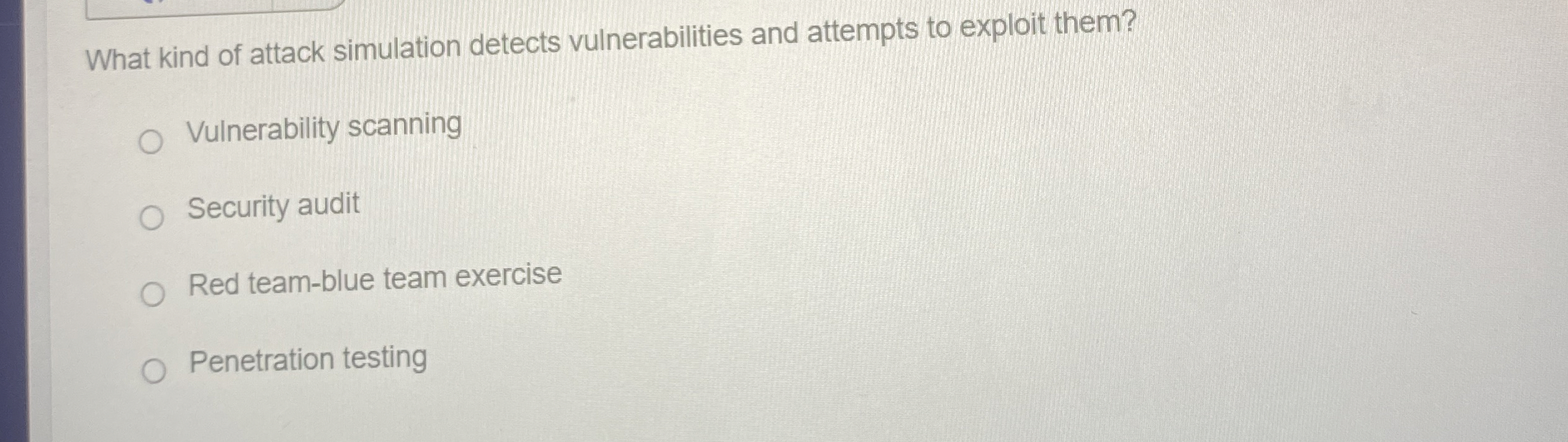 What kind of attack simulation detects