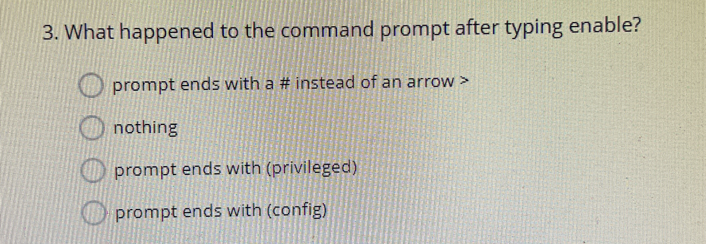 What happened to the command prompt after typing