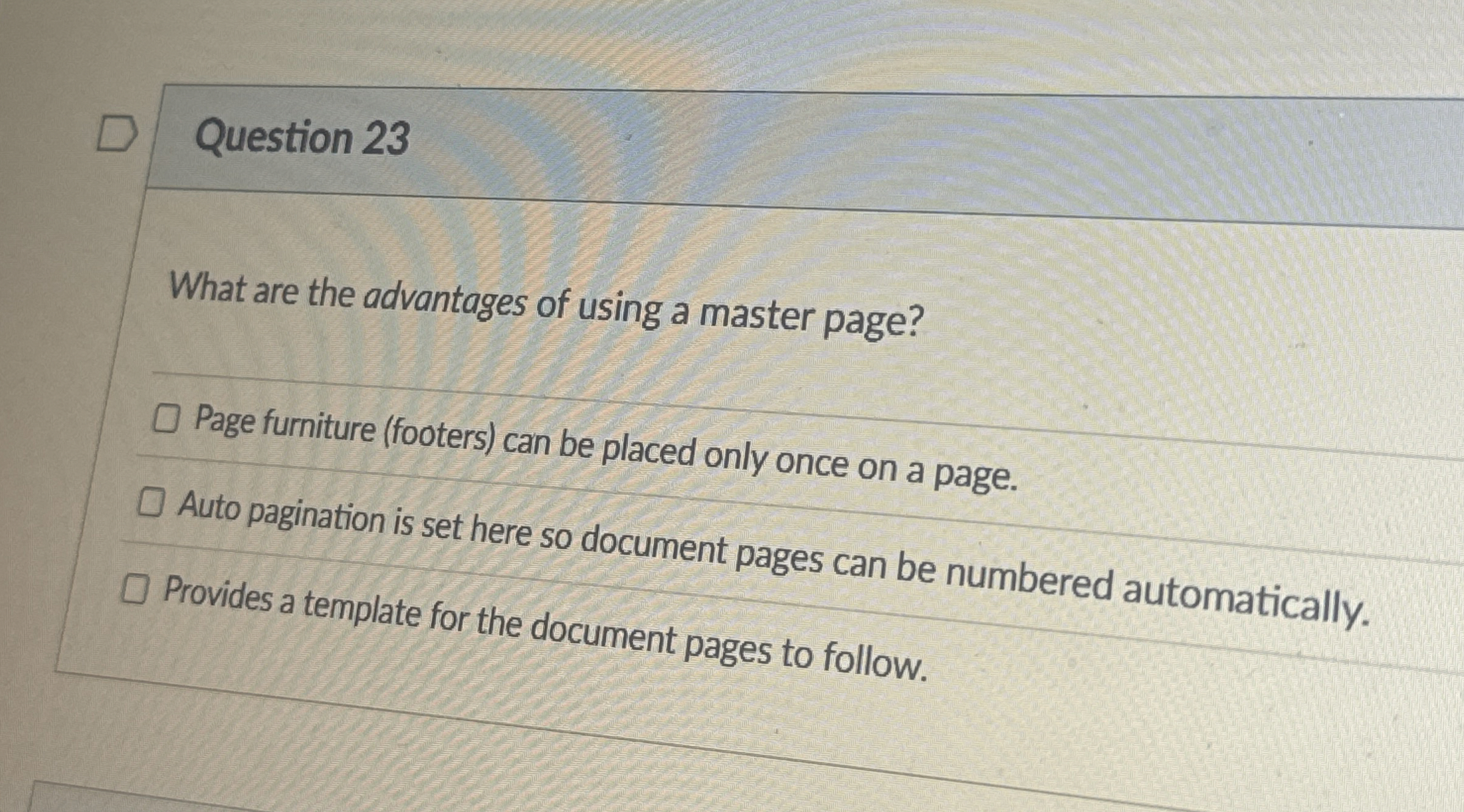 Question 2 3 What are the advantages of using a