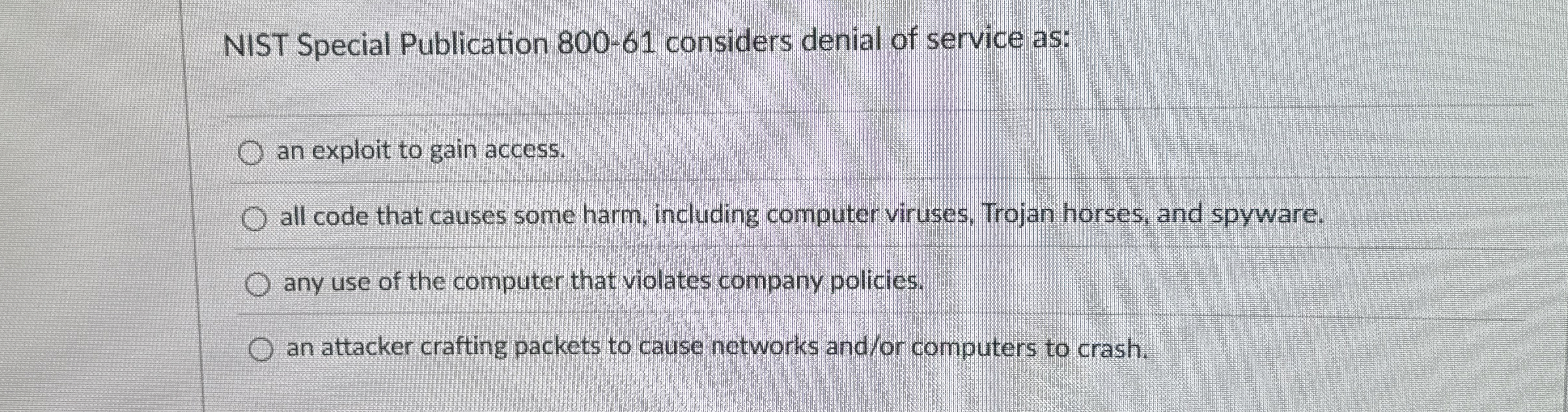 NIST Special Publication 8 0 0 - 6 1 considers