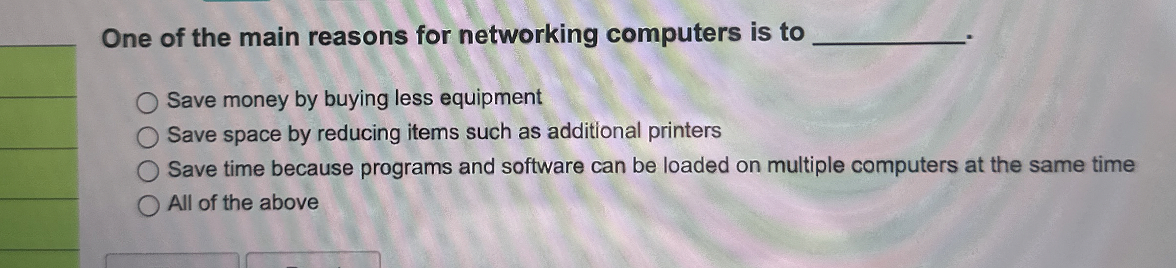 One of the main reasons for networking computers