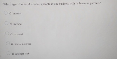 Which type of network connects people in one