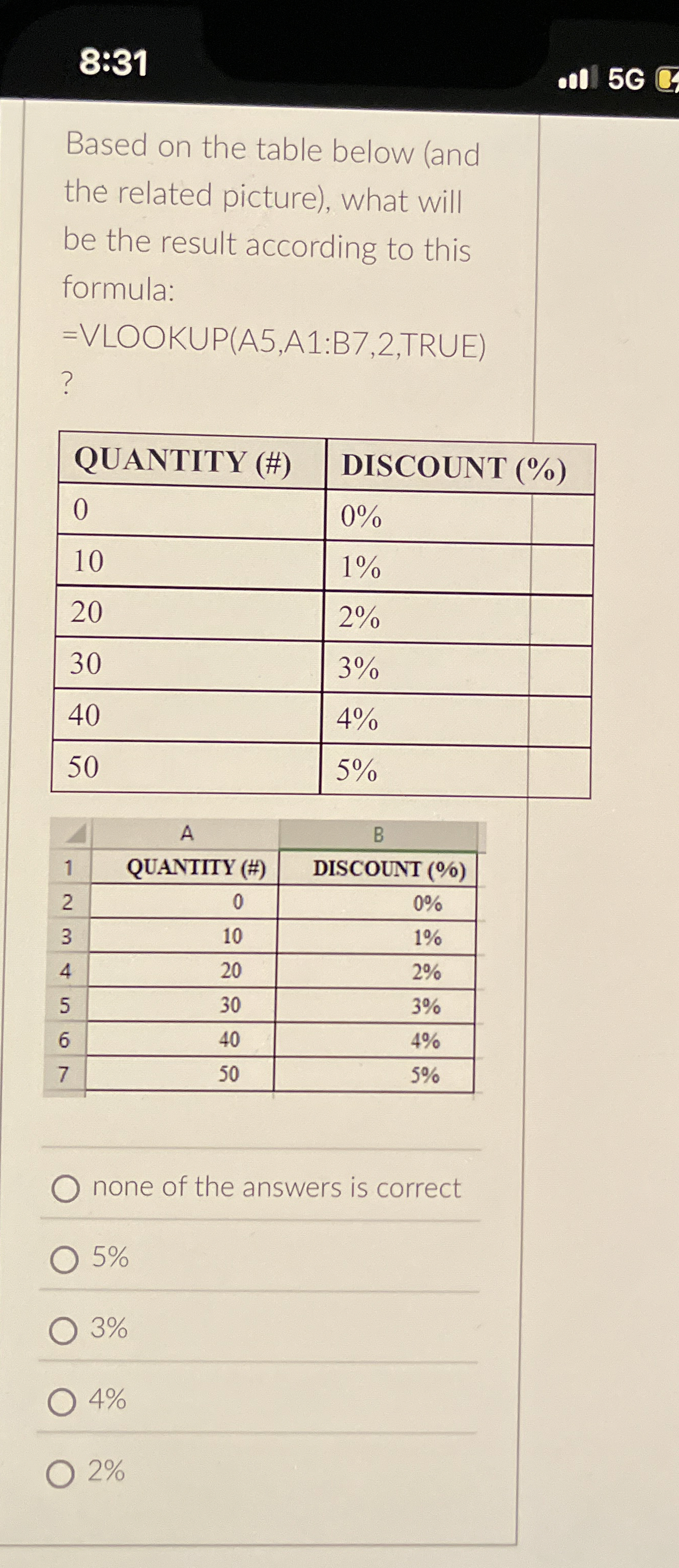8 : 3 1 5 G Based on the table below ( and the