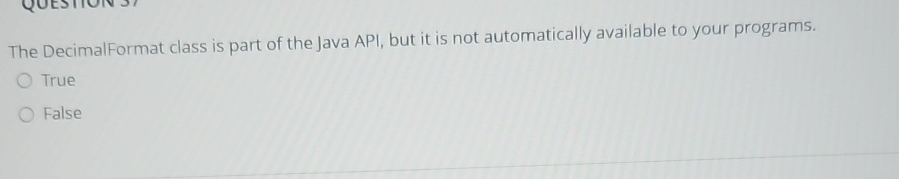 The DecimalFormat class is part of the Java API,