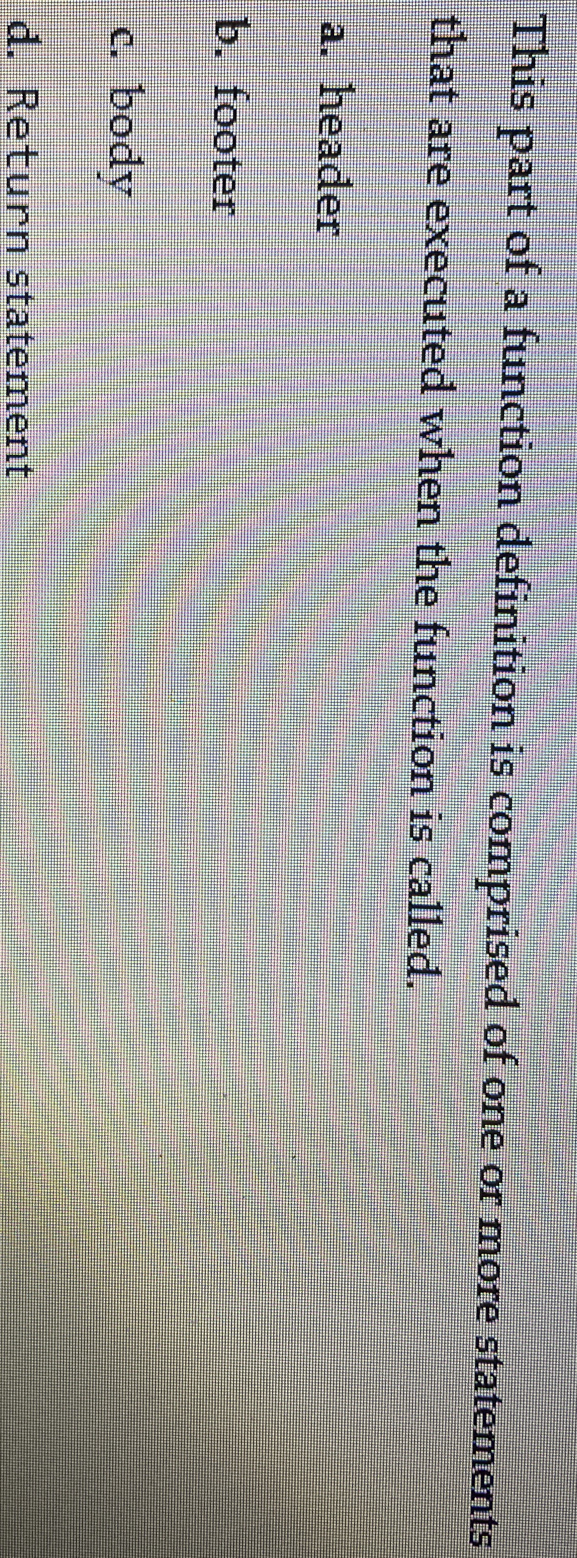 This part of a function definition is comprised