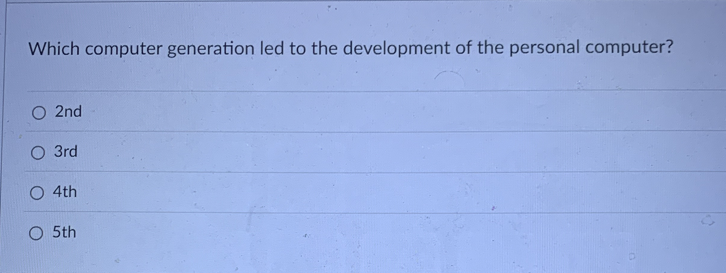 Which computer generation led to the development