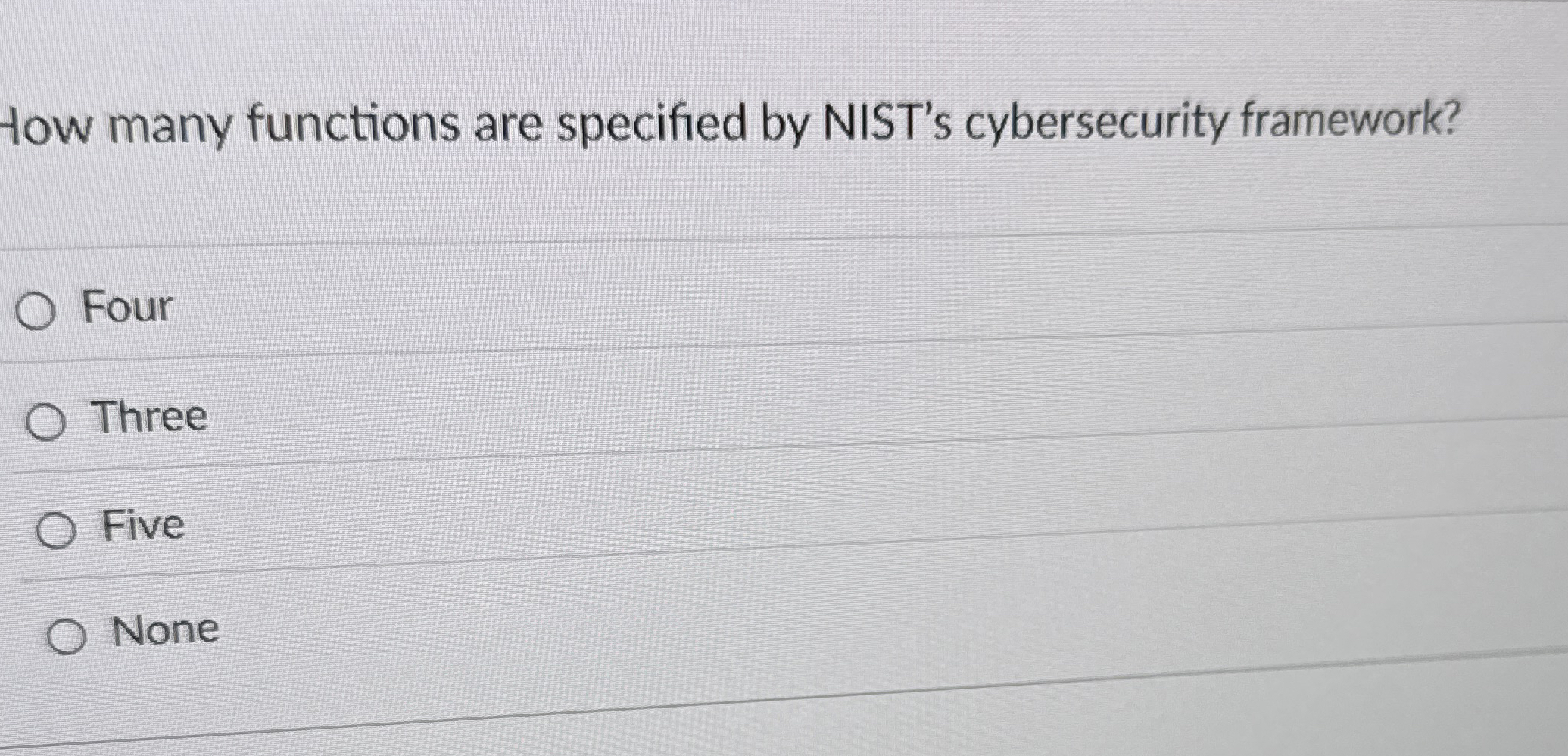 How many functions are specified by NIST's