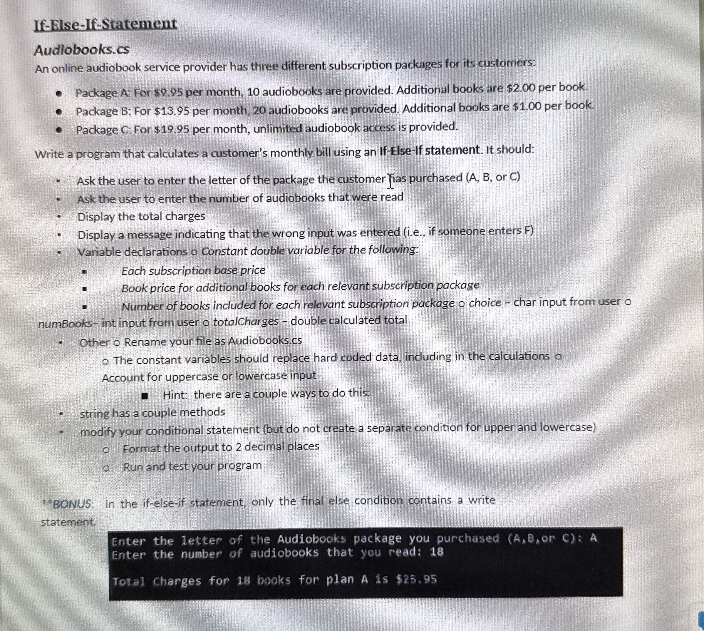 If - Else - If - Statement Audlobooks.cs An