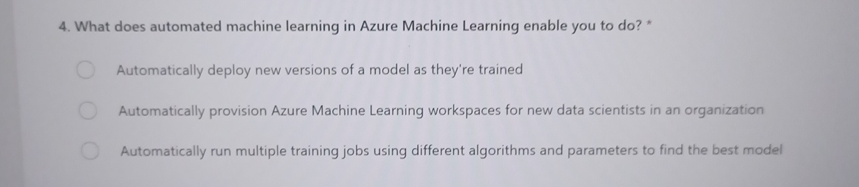 What does automated machine learning in Azure