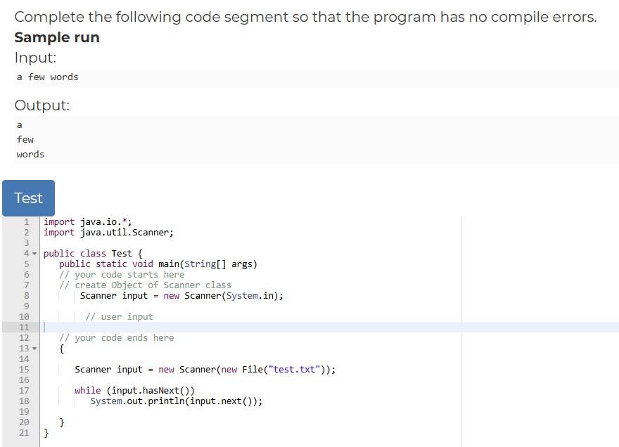 Complete the following code segment so that the