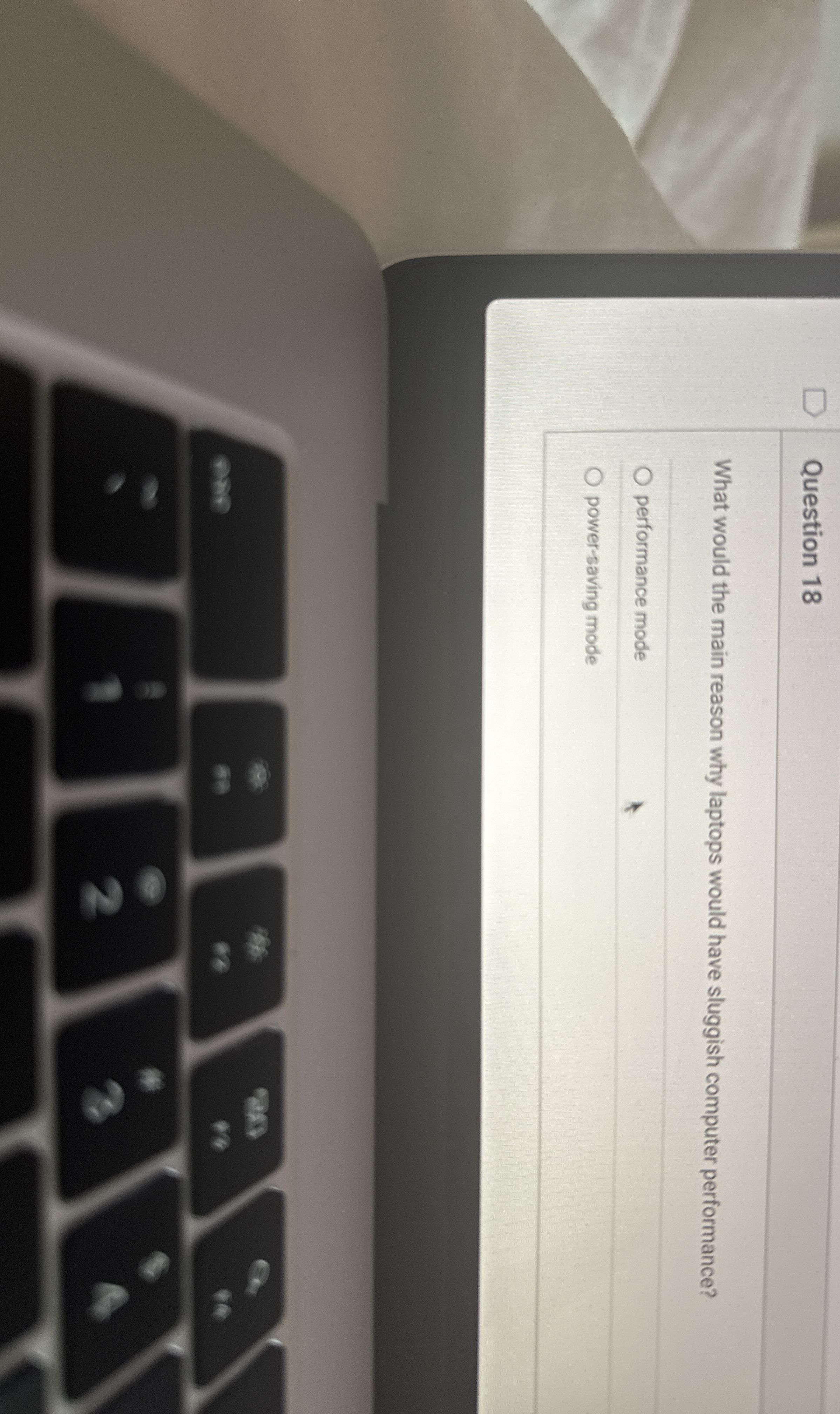 Question 1 8 What would the main reason why