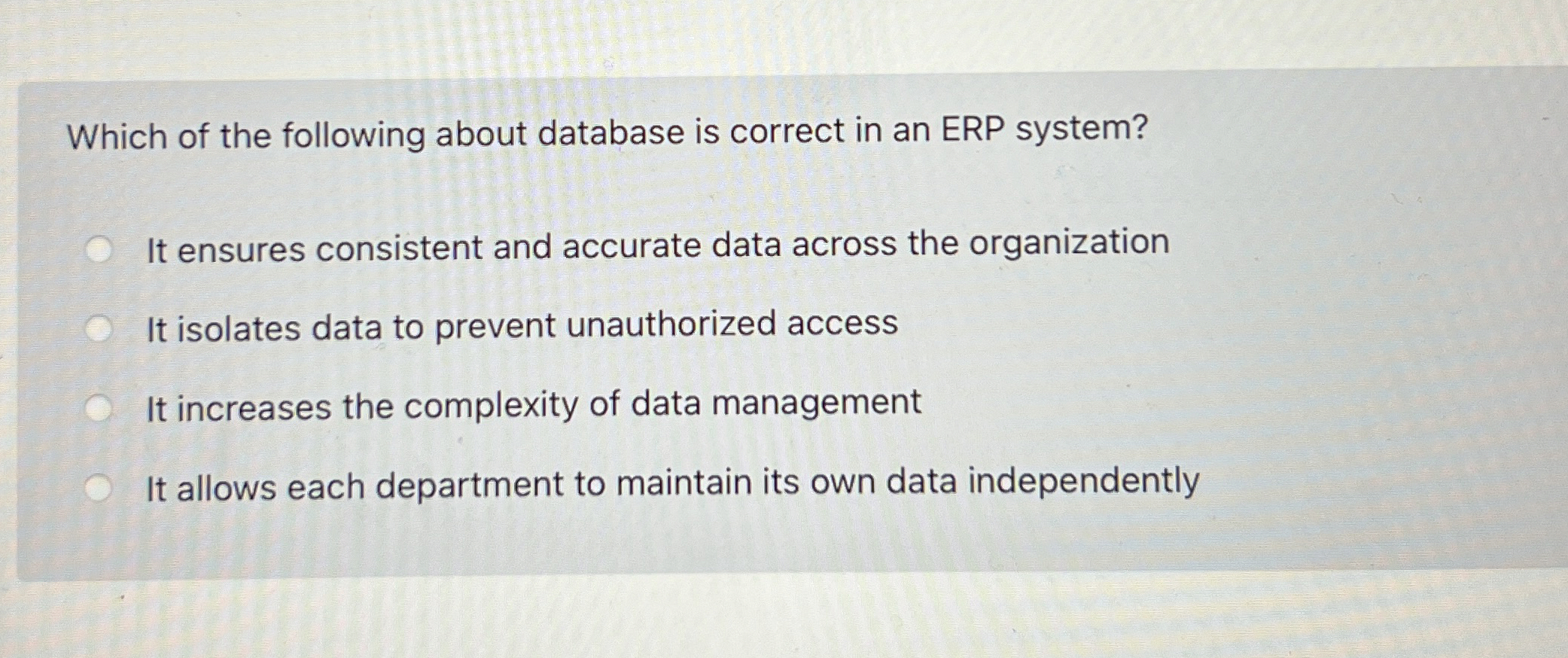Which of the following about database is correct