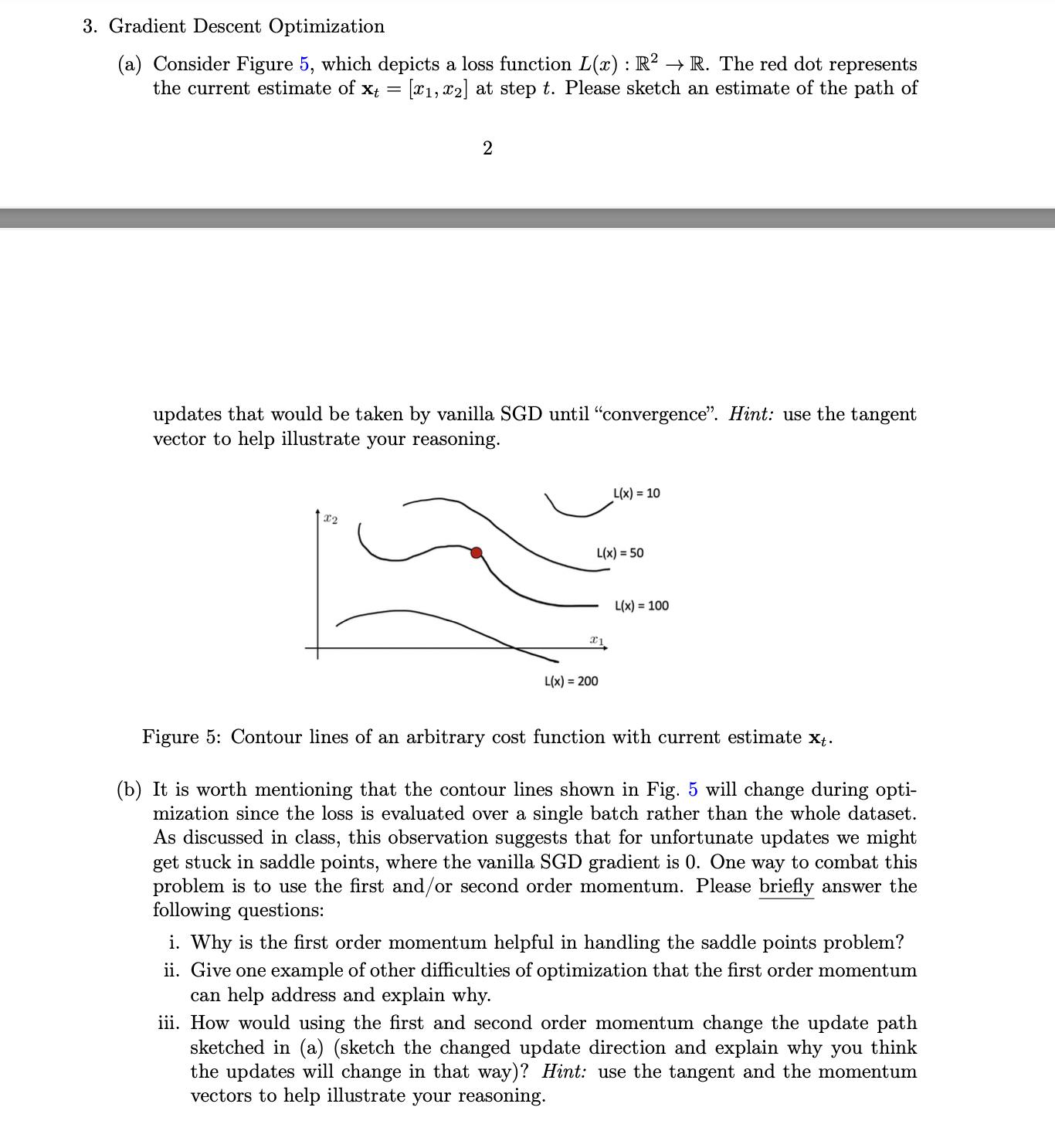 Gradient Descent Optimization ( a ) Consider