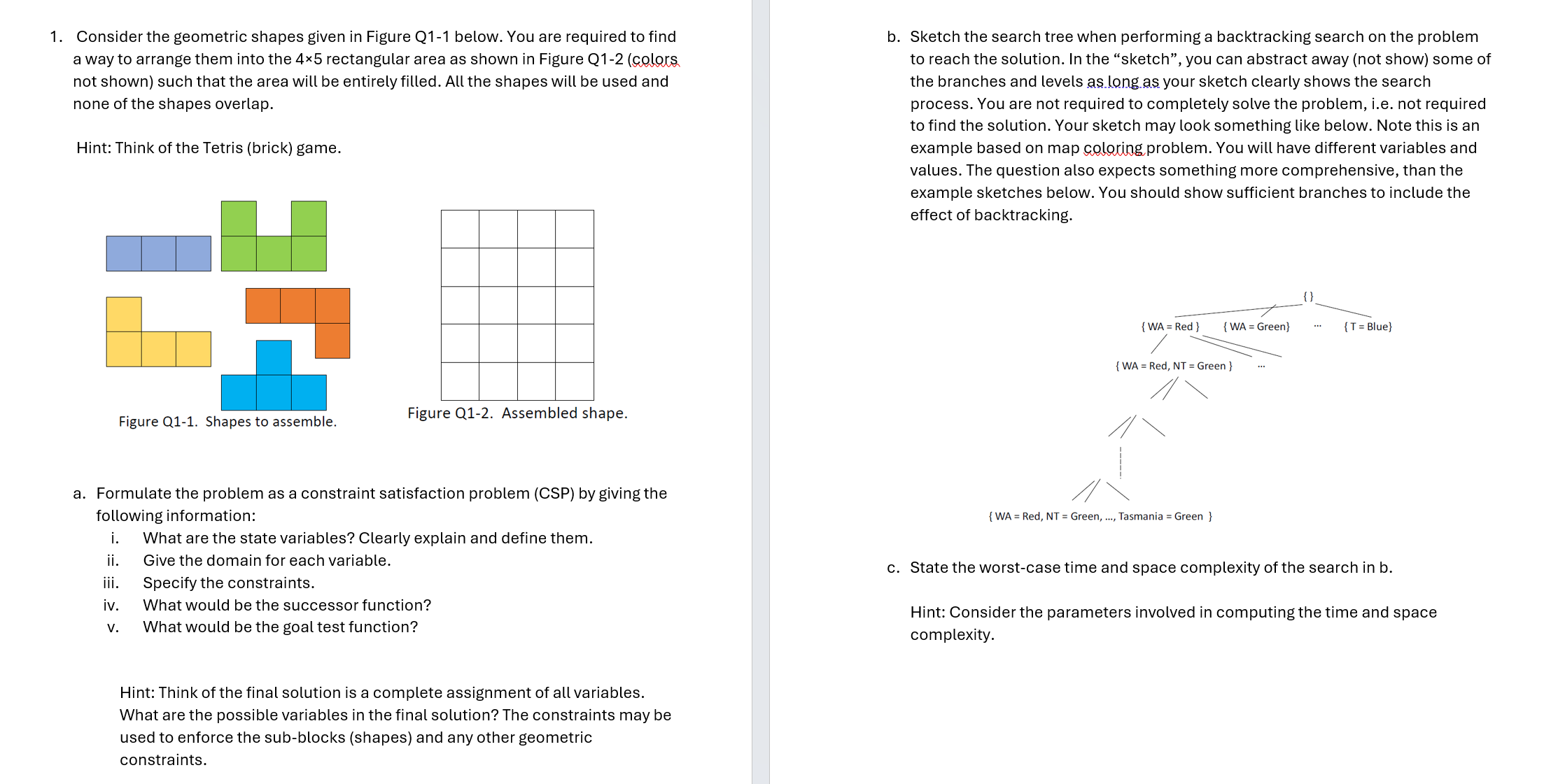1 . Consider the geometric shapes given in Figure