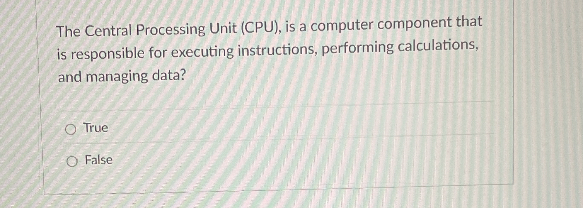 The Central Processing Unit ( CPU ) , is a