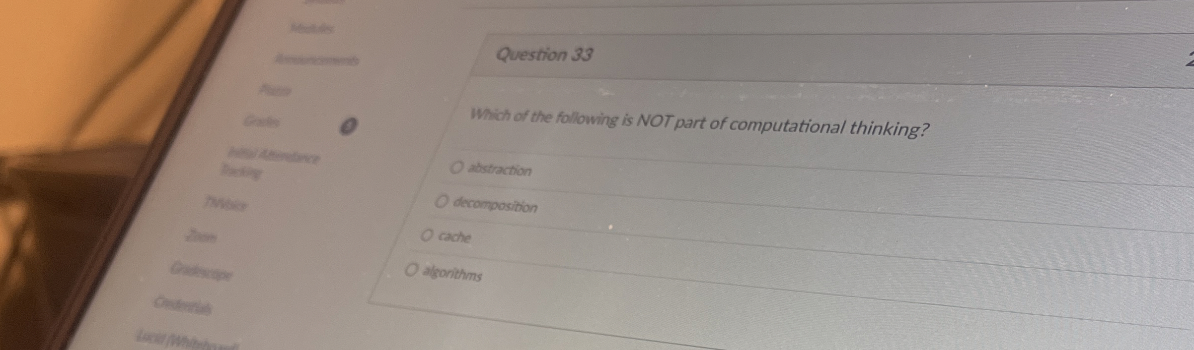 Question 3 3 Which of the following is NOT part