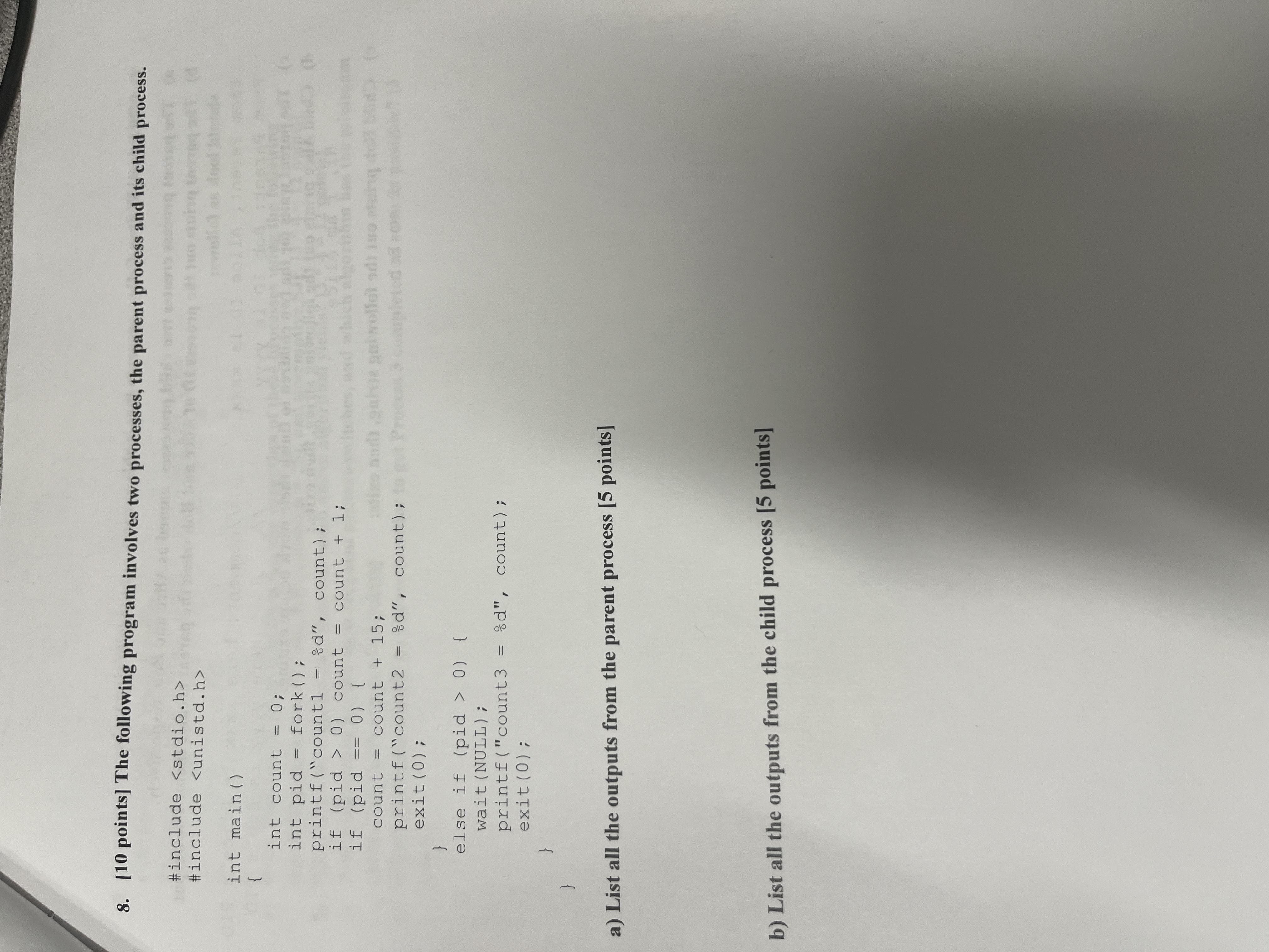 [ 1 0 points ] The following program involves two