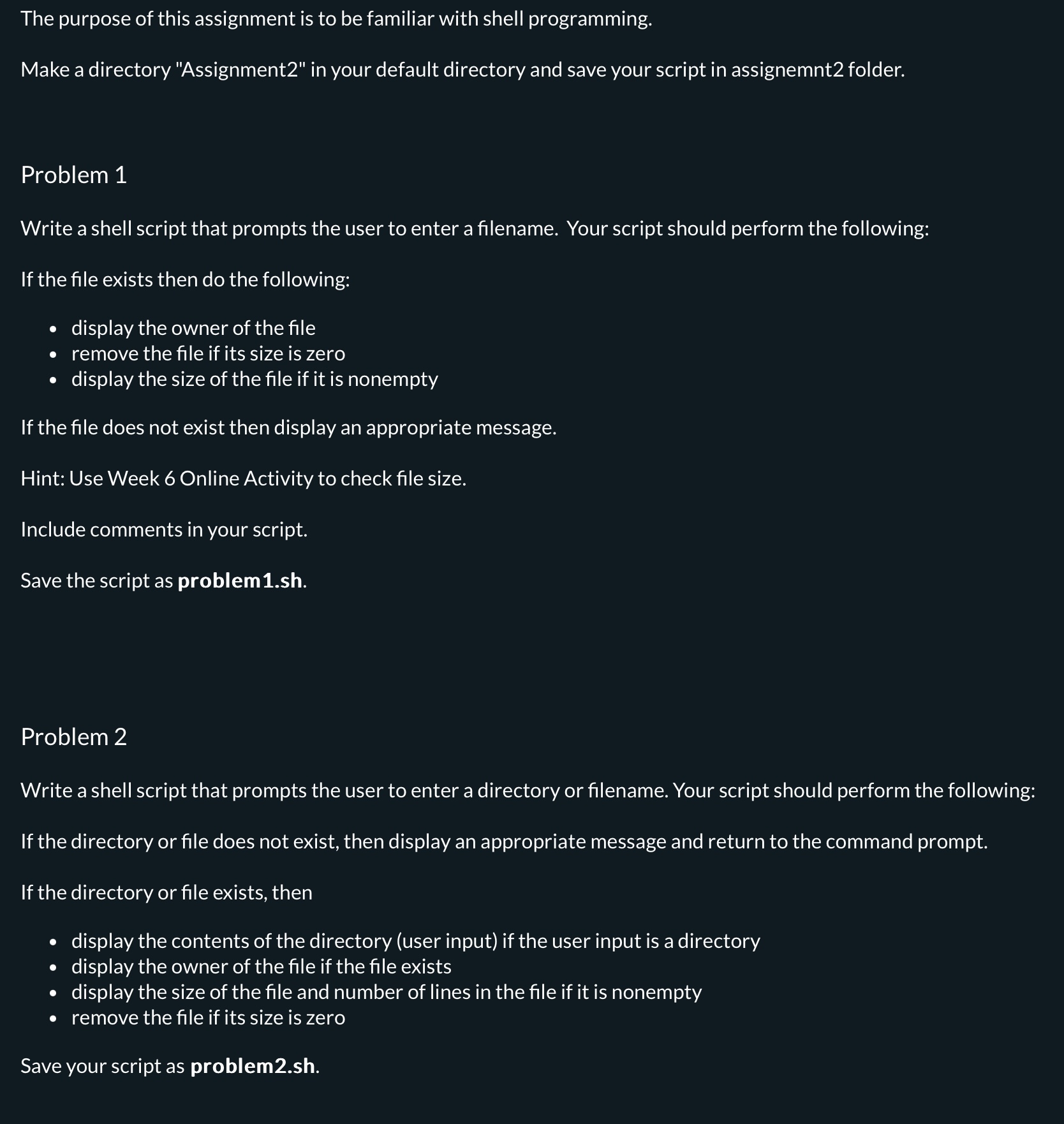 The purpose of this assignment is to be familiar