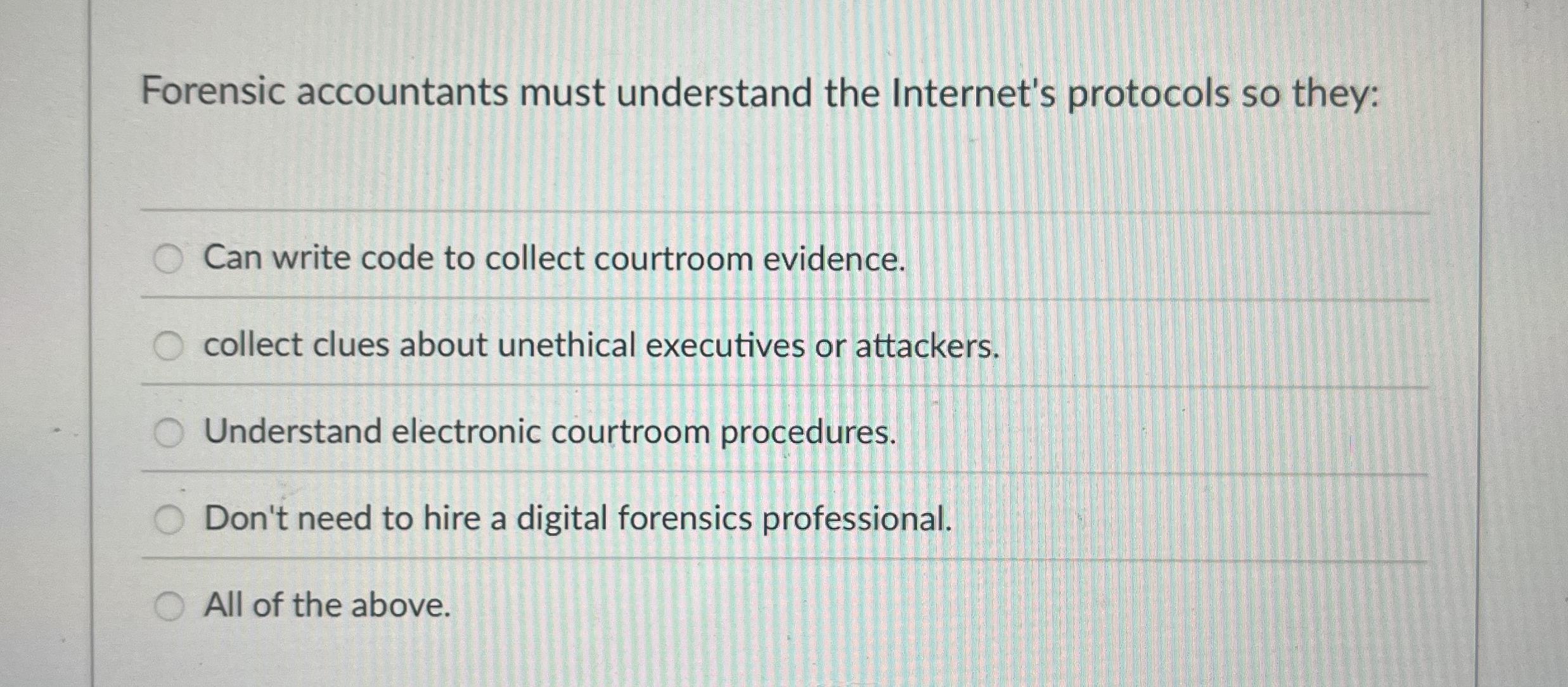 Forensic accountants must understand the