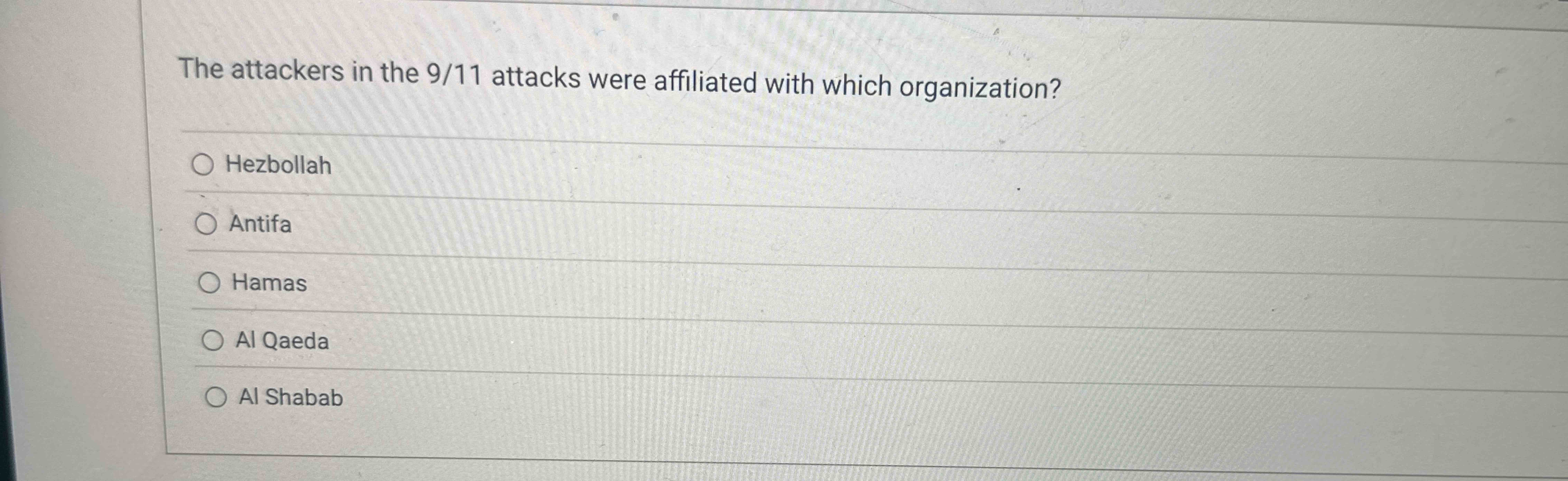 The attackers in the 9 / 1 1 attacks were