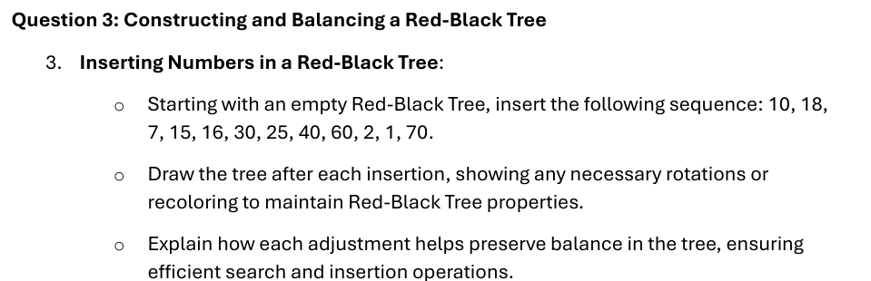 Question 3 : Constructing and Balancing a Red -