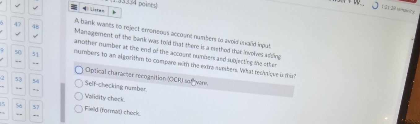 Listen 1 : 2 1 : 2 8 remaining A bank wants to