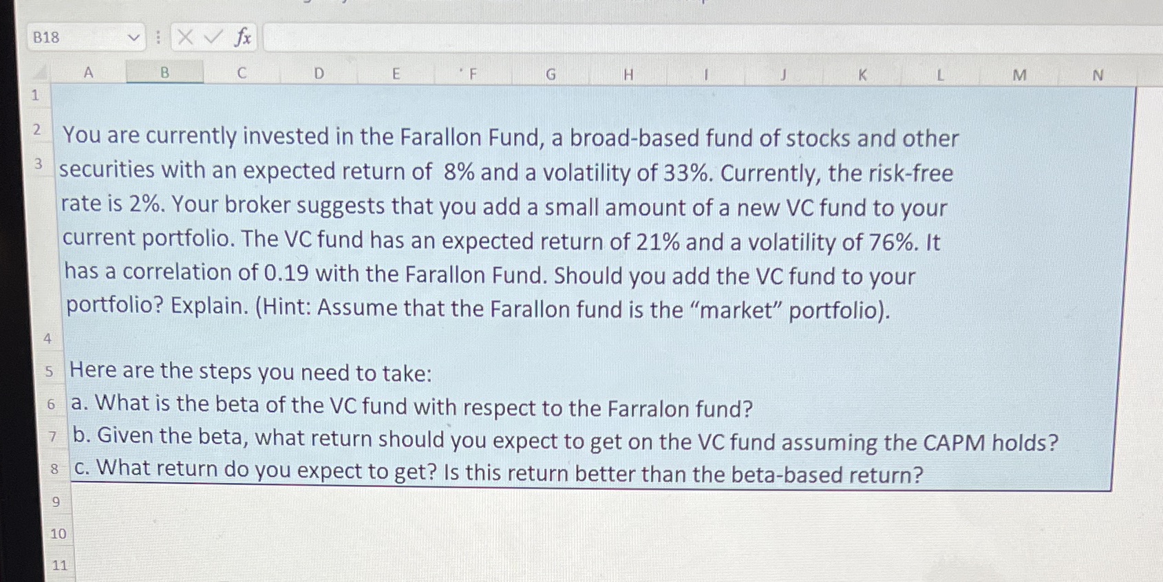 B18 V I X fx A B C D E . F G H K L M N 2 You are