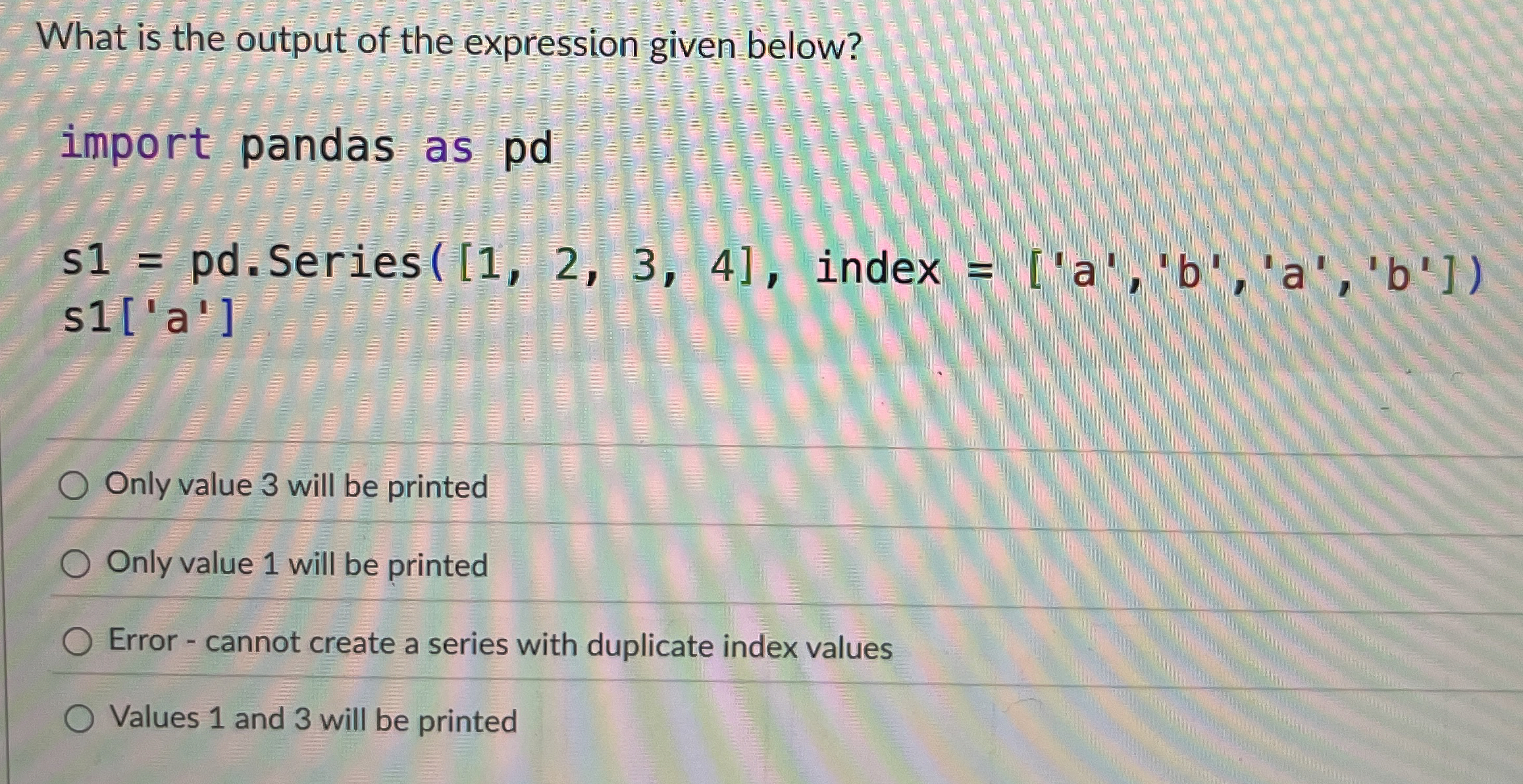 What is the output of the expression given below?