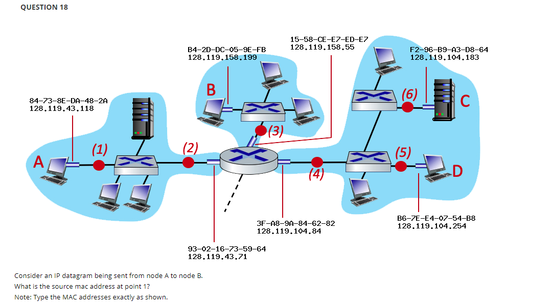QUESTION 1 8 What is the source mac address at