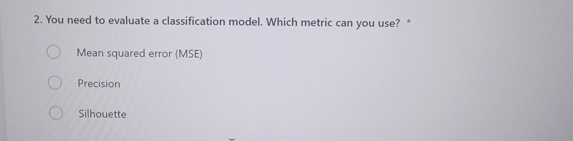 You need to evaluate a classification model.