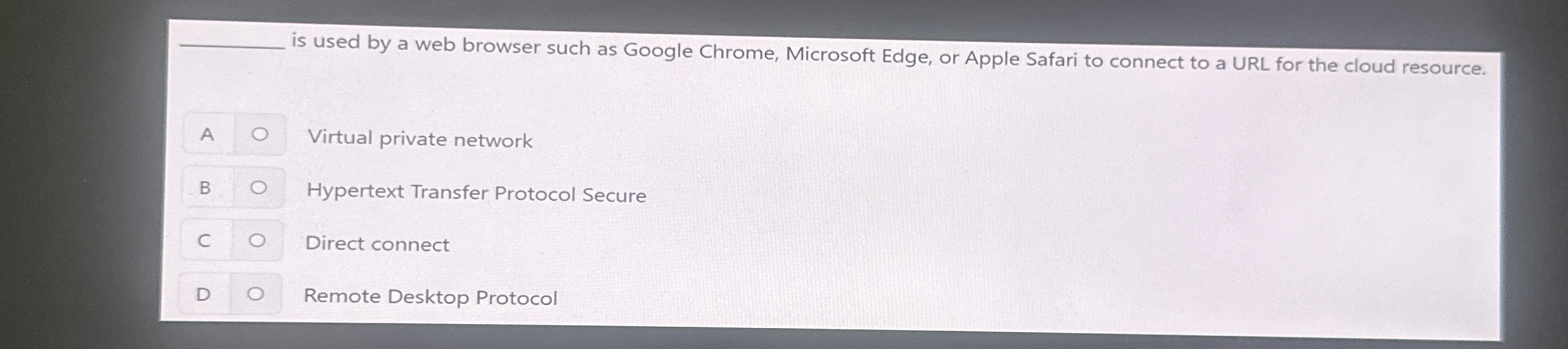 is used by a web browser such as Google Chrome,