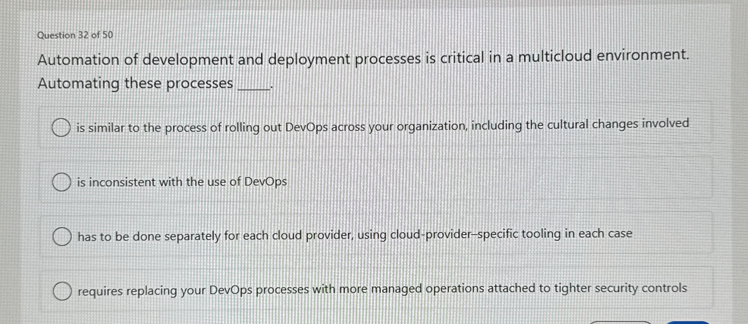 Question 3 2 of 5 0 Automation of development and