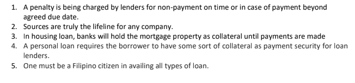 1-5 True or False . A penalty is being charged by