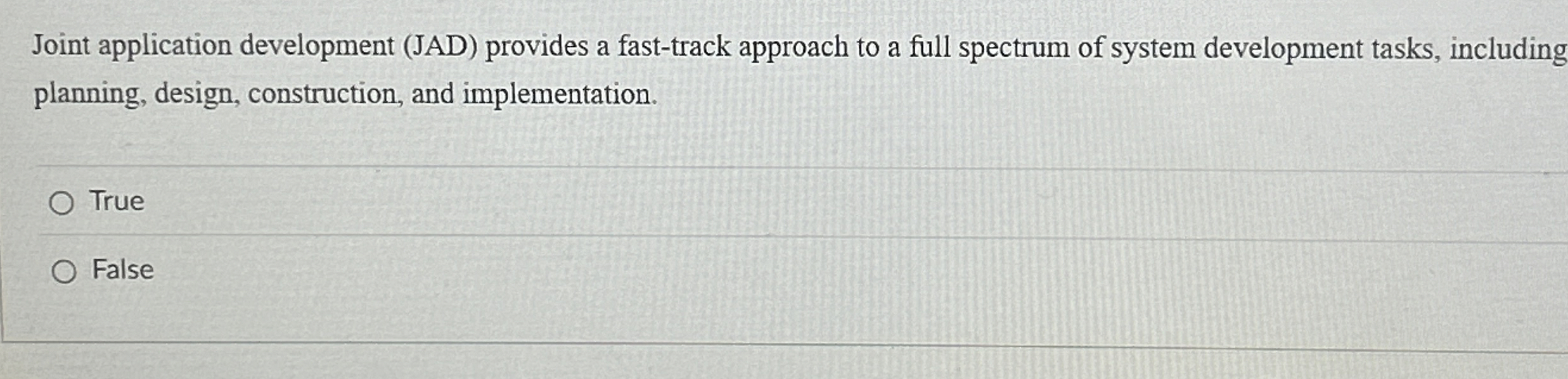 Joint application development ( JAD ) provides a