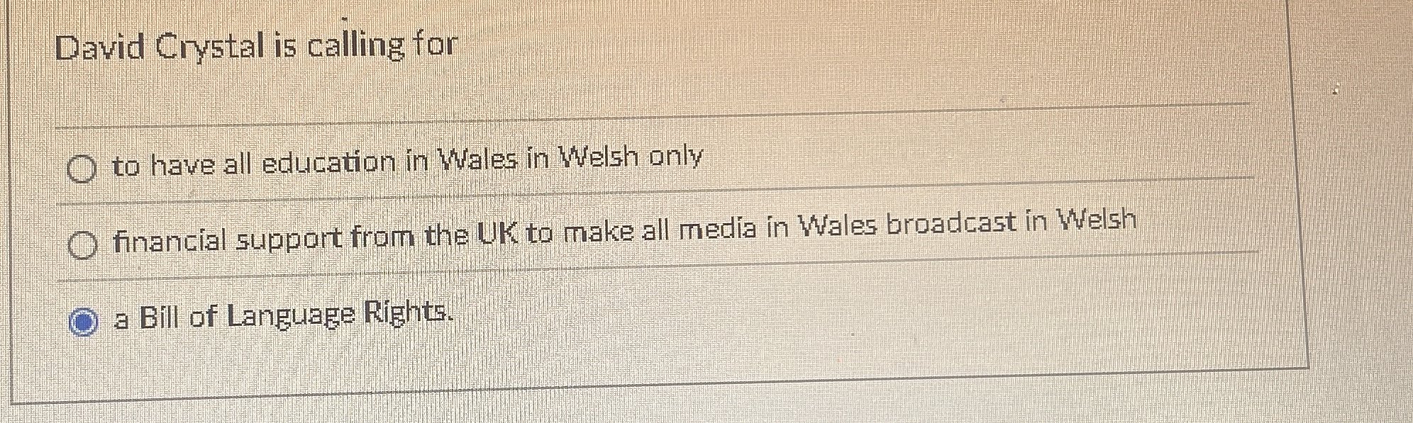 David Crystal is calling for to have all