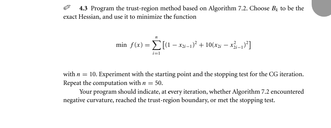 4 . 3 Program the trust - region method based on