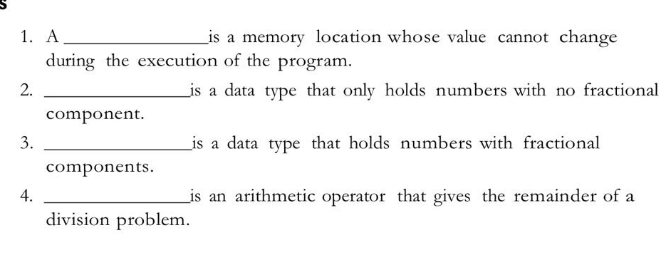 A is a memory location whose value cannot change