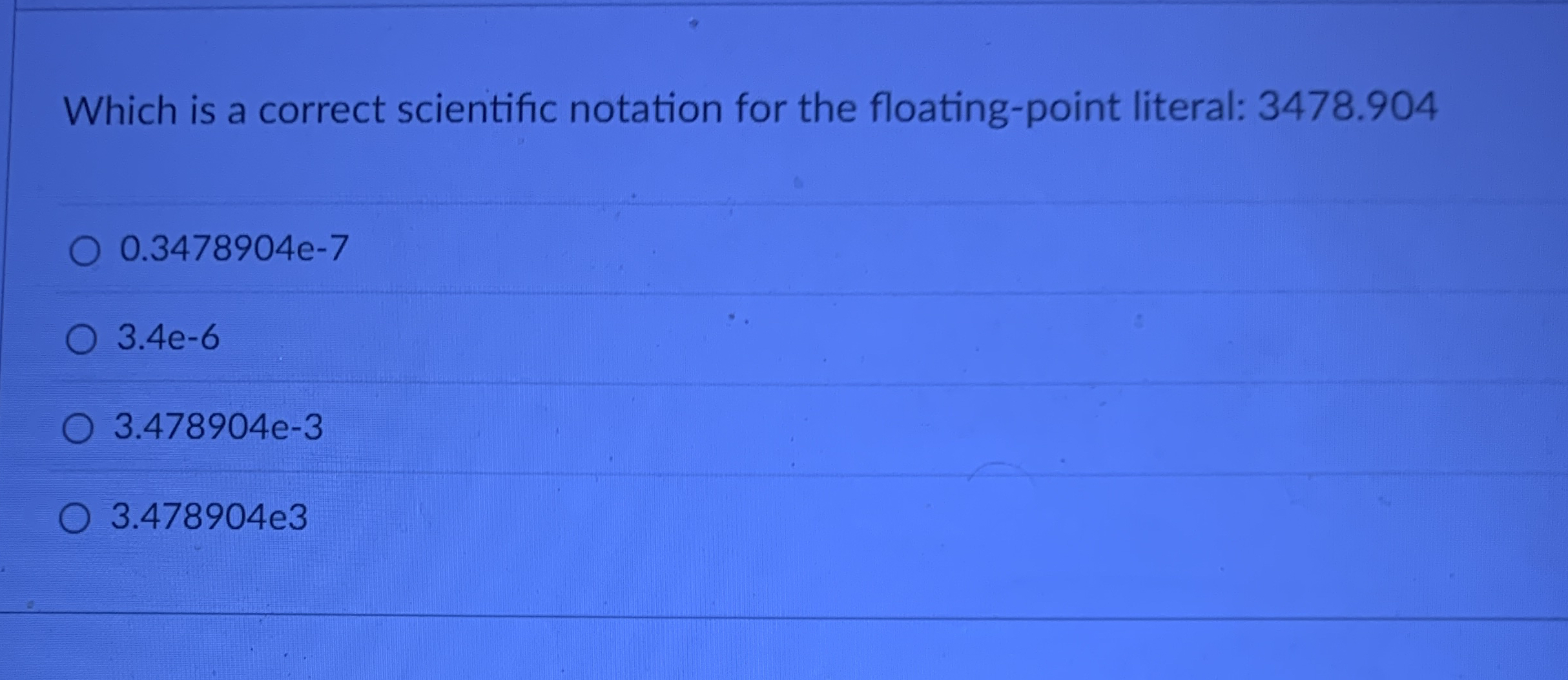 Which is a correct scientific notation for the