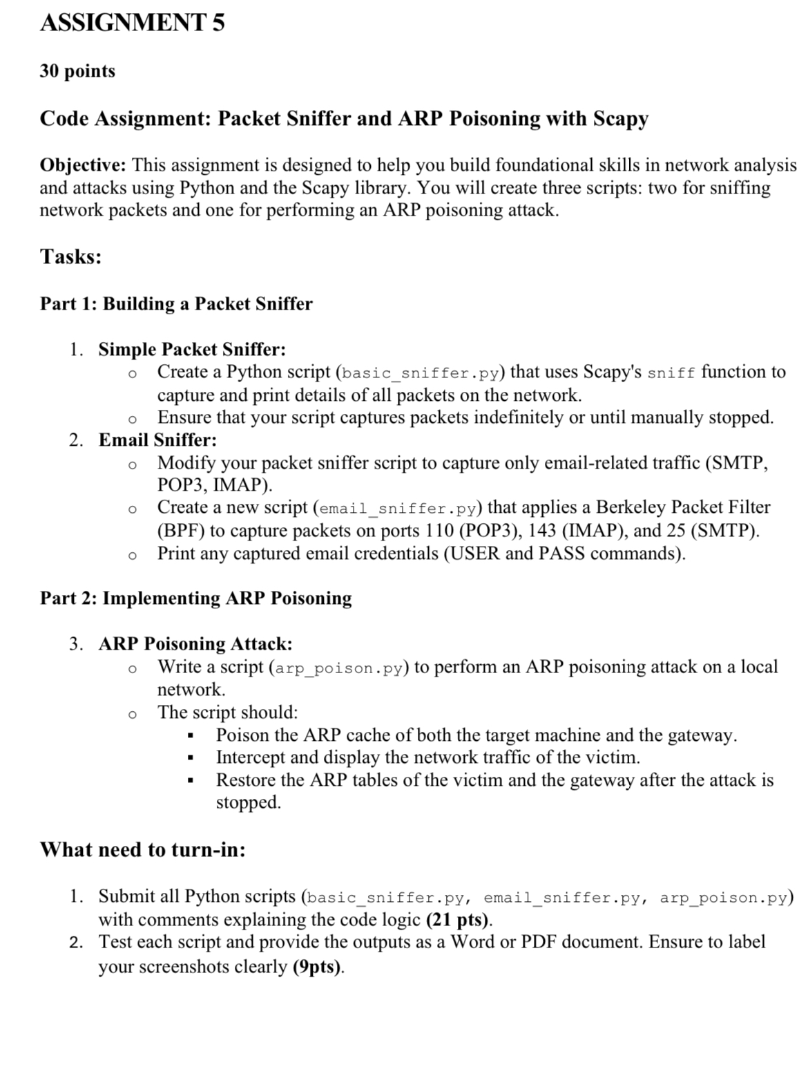 Ask an expert ASSIGNMENT 5 3 0 points Code