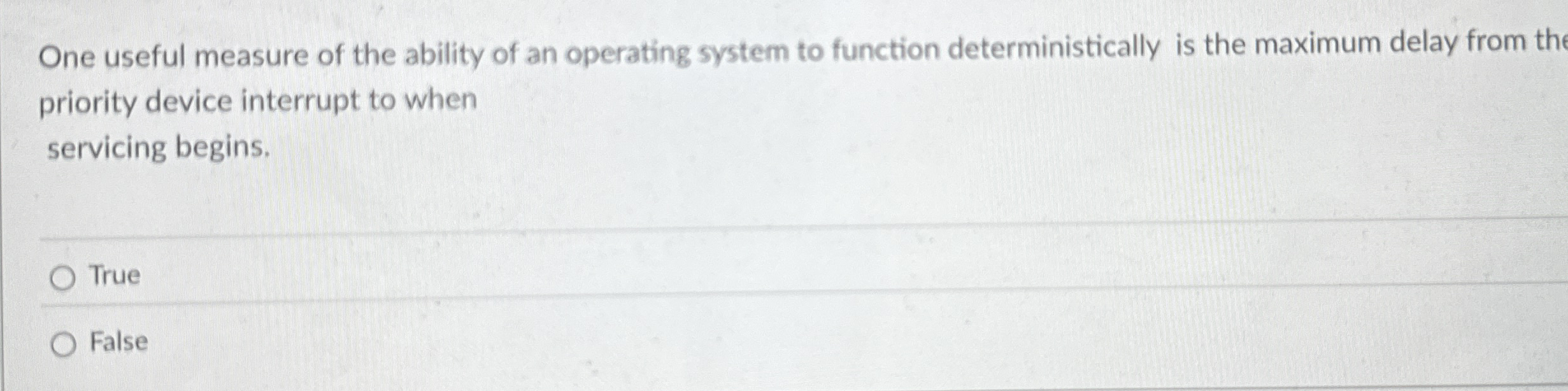 One useful measure of the ability of an operating