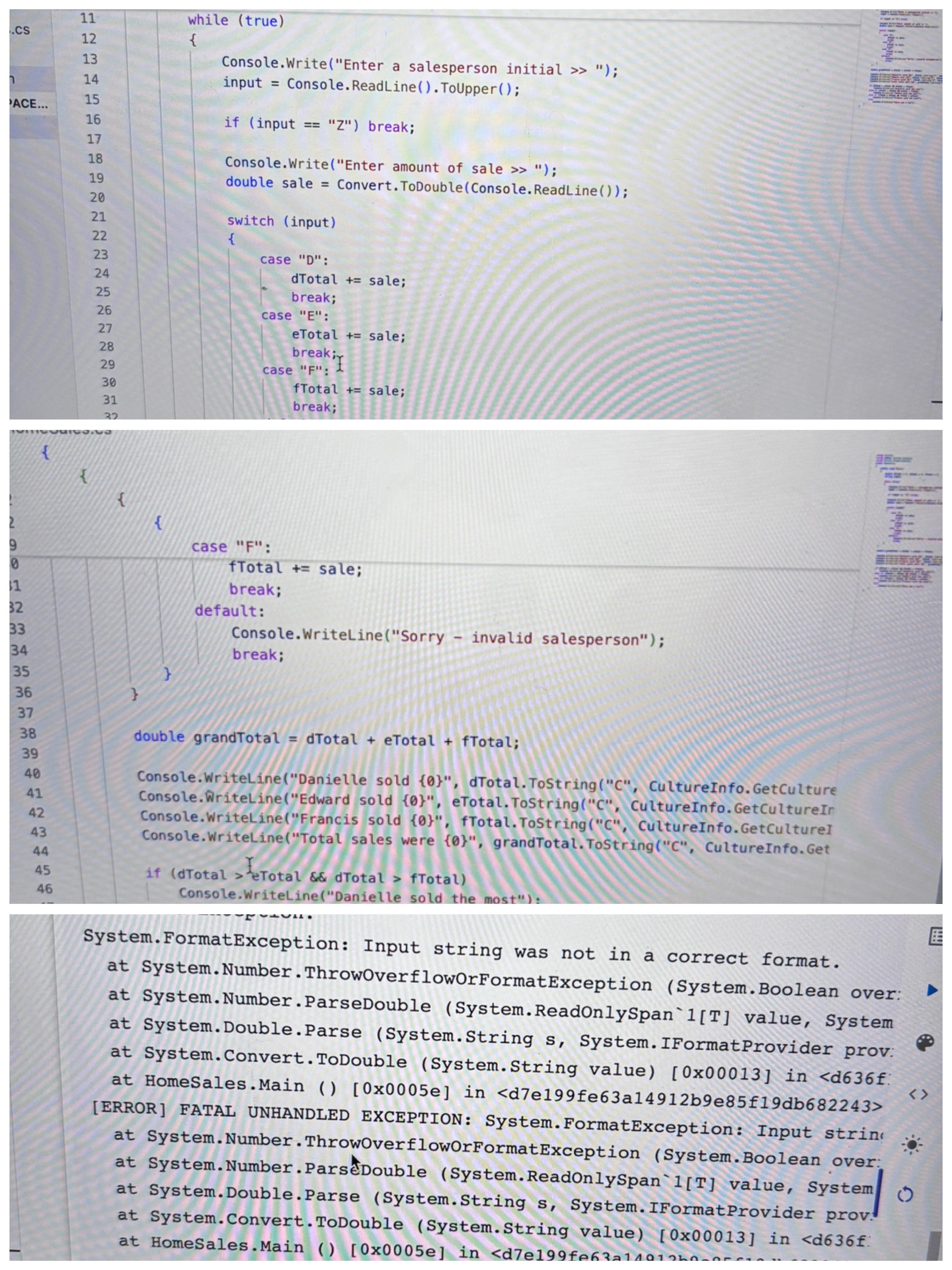 The 3 rd square is the error help me fix the