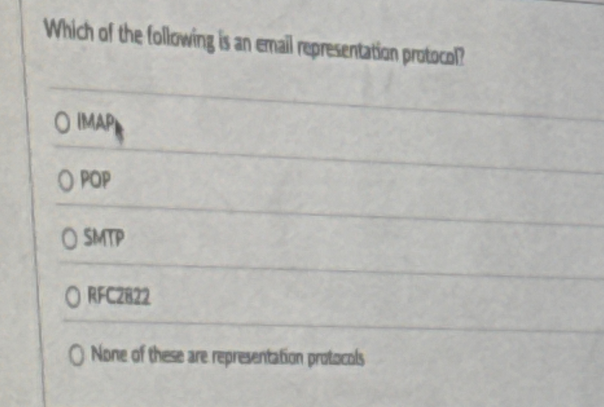 Which of the following is an enail representation